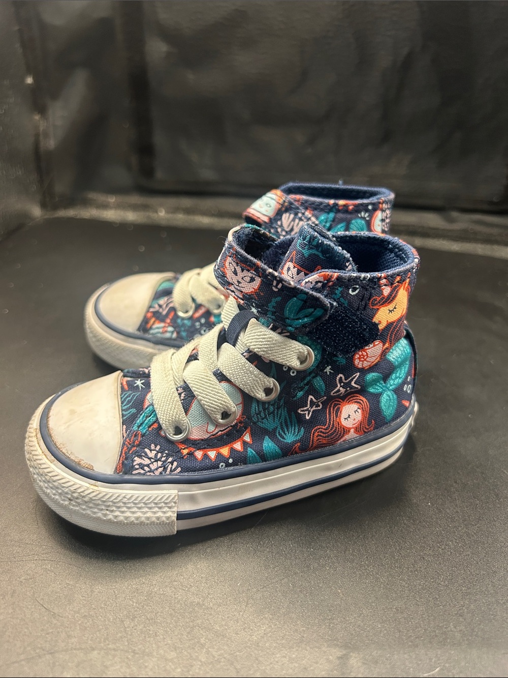 Converse Navy Mermaid Print High-Top Sneakers for Kids
